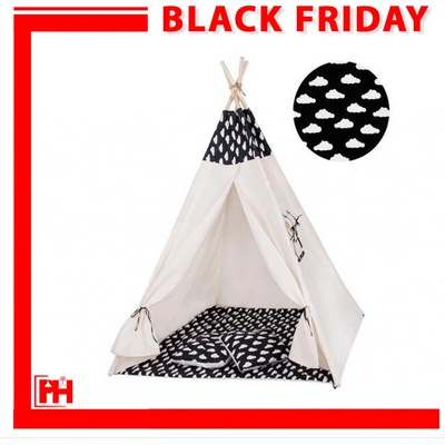 PreHouse stan Teepee s mrakmi čierny