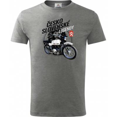 Dětské tričko Jawa Mustang bílý Československé Legendy V12 Basic motorka