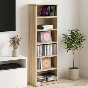 vidaXL Кабинет за CD Дъб сонома 60 x 17 x 92 см Инженерна дървесина (8012750)