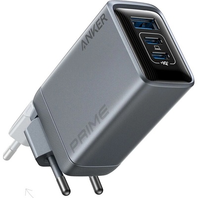 Anker – Nástěnná nabíječka Prime – Rychlonabíječka s technologií GaN, 2x Type-C, USB, 100 W, EU – šedá