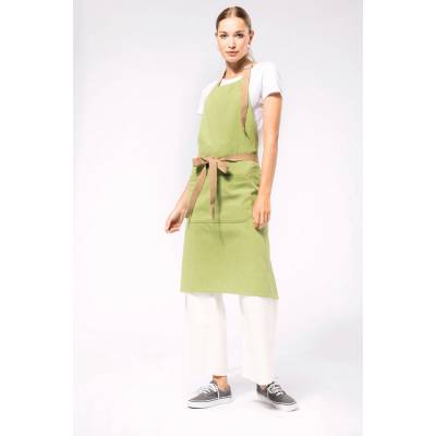 Kariban Eco-friendly zástěra s laclem a kapsou světle zelená Meadow Green