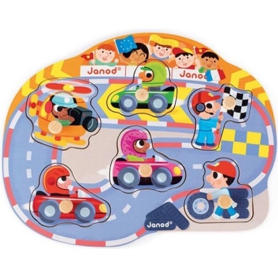 Janod vkládací puzzle s úchyty závody