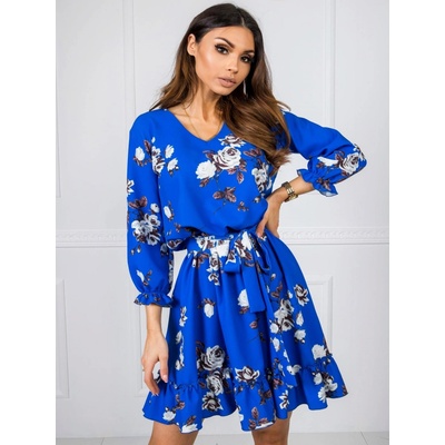 Dámske šaty s motívom kvetín LK-SK-507917.23P blue