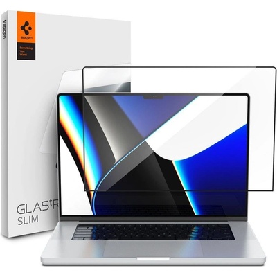 SPIGEN GLAS.tR Slim Ochranné sklo 2.5D FULL-COVER 0.3mm pro MacBook Pro 14" (2021/23), černý rámeček – Zboží Živě