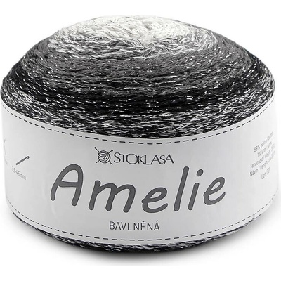 Bavlněná pletací příze Amelie s lurexem 200 g Varianta: 2 černá stříbrná, Balení: 1 ks 62175/161792/289351
