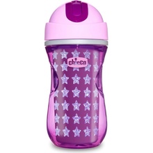 Chicco termo fľaša netečúca so slamkou 266ml ružová