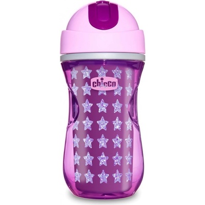 Chicco termo fľaša netečúca so slamkou 266ml ružová