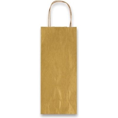 Papírová taška Allegra - 140 x 85 x 390 mm, na lahev, zlatá