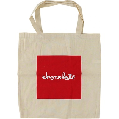 Chocolate red square tote bag canvas