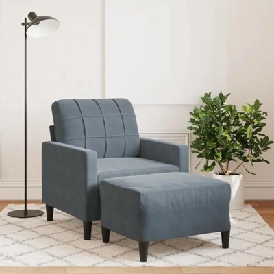 vidaXL 11461.3278258 s podnožkou tmavě šedé 60 cm samet