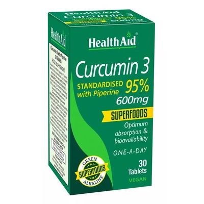 HEALTHAID Хранителна добавка Куркумин, Health Aid Curcumin 3 600mg Turmeric 30 x 1 tablets