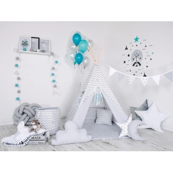 Elis Design Teepee stan set cik cak sivo-biely luxury