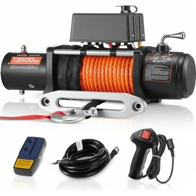 VEVOR Elektrický naviják 6123,5 kg, syntetické lano, vodotěsné dálkové ovládání