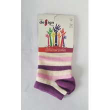 Design Socks Detské kotníkové ponožky pruhy fialová