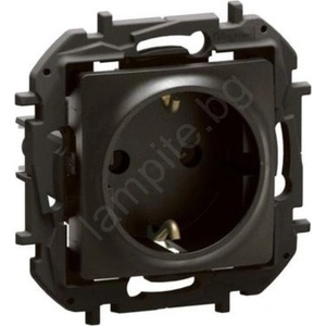 Legrand - Домашен стенен контакт SCHUKO 250V/16A NILOE черен (LR0114)