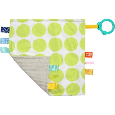 Bright Starts Dečka maznacia na C krúžku Little Taggies zelené bodky