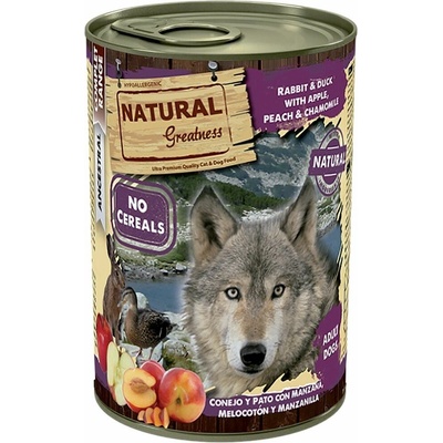 Natural Greatness Adult králik kačica jablká broskyne 400 g