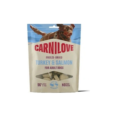 CARNILOVE Dog Freeze Dried Turkey and Salmon liofilizované maškrty s moriakom a lososom pre psov 60 g