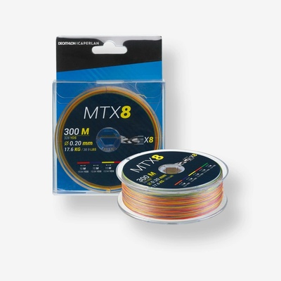 CAPERLAN Splietaná šnúra z 8 vlákien MTX8 Multicolor 300 m 0,20 mm