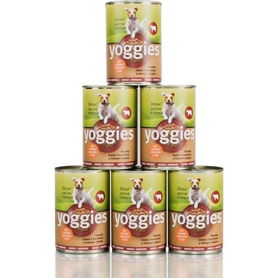 Yoggies hovězí s karotkou a lněným olejem 6 x 400 g