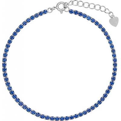 Again Jewelry Tenisový strieborný náramok s modrými kubickými zirkónmi AJNR0002