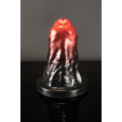 Twisted Beast Valac Demon Blood Ombre Large, prémiové silikónové dildo s Vac-U-Lock prísavkou 19,6 x 7,6–12,6 cm