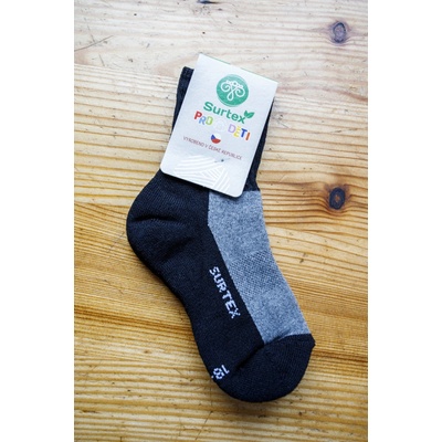 Surtex volný lem pro děti 70% merinové vlny šedá/černá