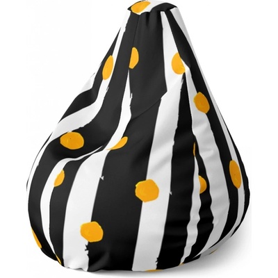 Sablio sedací vak Pear pruhy a puntíky 140 x 100 x 25 cm