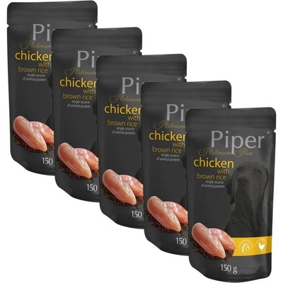 Piper Platinum Adult kura a hnedá ryža 5 x 150 g
