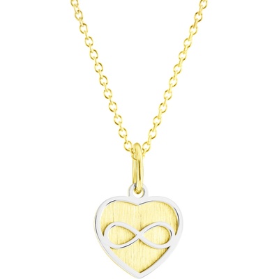 Gemmax Zlatý řetízek se srdíčkem a symbolem nekonečna GLSCN-42521-36261