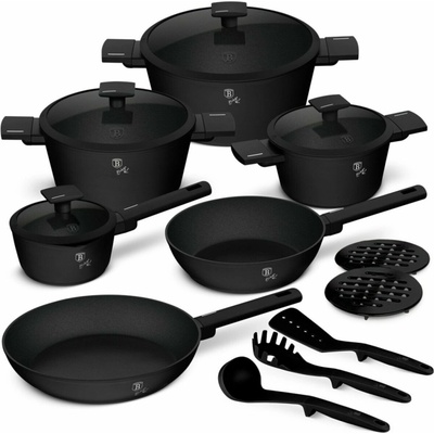 Berlinger Haus BH-8198 Matte Black Collectio 15-dielna súprava riadu - matná čierna
