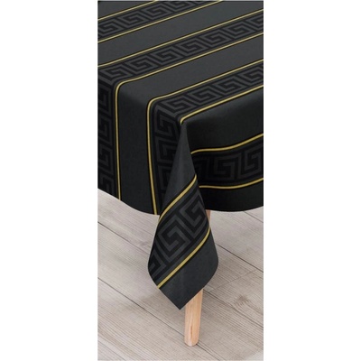 Obrus PVC 2009A, metráž, 20 m x 140 cm, reliéfny ornamenty v pruhoch so zlatým lemovaním, IMPOL TRADE