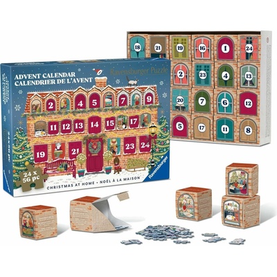 RAVENSBURGER Adventný kalendár Vianoce doma 24x56 dielov
