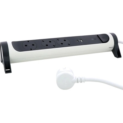 Разклонител LEGRAND шуко 3x2P+E защита, USB A+C, 1.5м