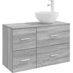 vidaXL Комплект мебели за баня 2 бр. Сив Сонома Инженерна дървесина (3403957)