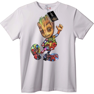 NOONEBRAND Тениска Groot Marvel Герои - 2XL, White