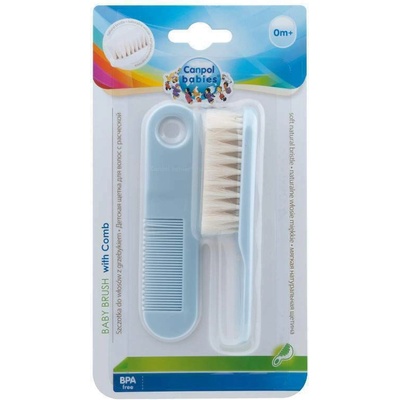 Canpol babies Комплект за коса Canpol - От мек естествен косъм, Син (2/424_blu)