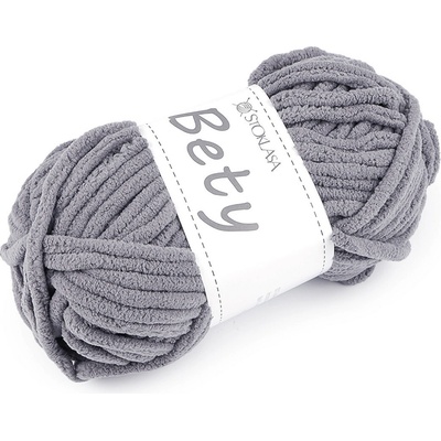 Pletací žinylková příze Bety 100 g Varianta: 8 šedá, Balení: 1 ks 60670/156967/282006