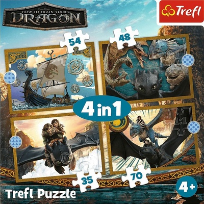 TREFL Ako vycvičiť draka Dračie dni 4v1 35,48,54,70 dielov
