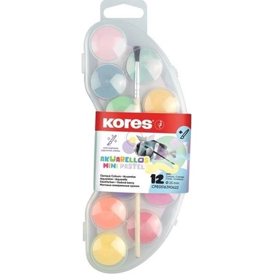 Kores akuarellos vodové farby mini pastel 12 farieb
