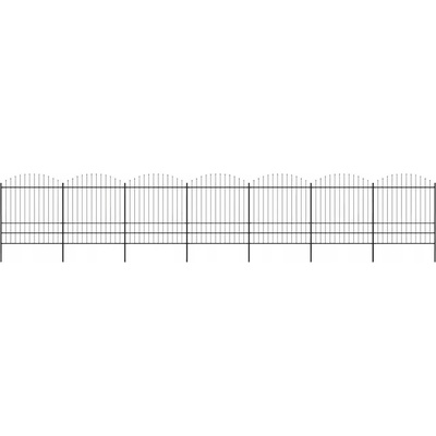 vidaXL Zahradní plot s hroty ocel (1,75–2) x 11,9 m černý