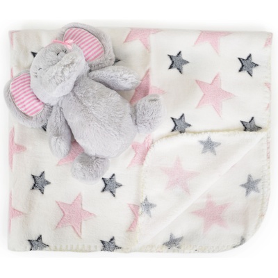 Moni Бебешко одеяло 90/75 cm с играчка Elephant pink (3800146269197)