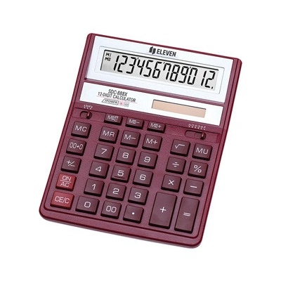 Eleven kalkulačka SDC888XRD, červená, stolní, dvanáctimístná