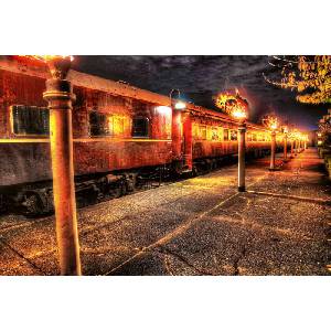 DIMEX ART Флизелинов фототапет влак и пламъци 375 x 250 см