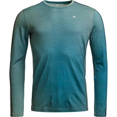 Ortovox Мъжко мериносово термобельо Ortovox 185 Rock'N'Wool Print L/S Merino base layer - Aop Green Sage (015-2321-0111)