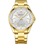 Curren Мъжки часовник Curren Caillerieе, Неръждаема стомана, Златист / Бял (CURREN-8424-GOLD-WHITE) Часовници