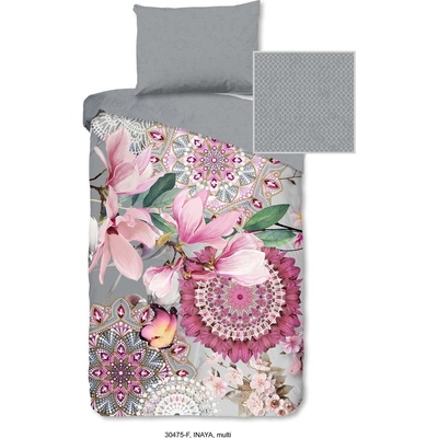 HIP Розово-сиво фланелено спално бельо за единично легло 140x200 cm - HIP (30475.99.28)