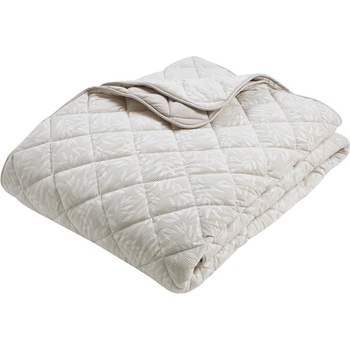 Catherine Lansfield Бежово капитонирано покривало за легло 240x260 cm Corded Leaves - Catherine Lansfield (BD/60652/W/24026/CHP)