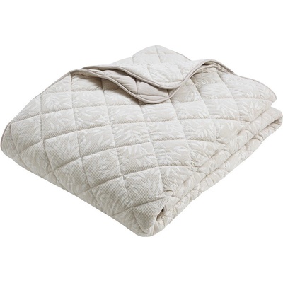 Catherine Lansfield Бежово капитонирано покривало за легло 240x260 cm Corded Leaves - Catherine Lansfield (BD/60652/W/24026/CHP)