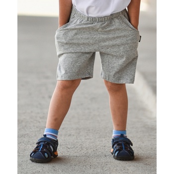 Dětské kraťasy s kapsami šedý melír